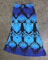 Maxi Skirt • Blue and Purple Ornate Print