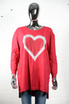 Womens Red Jumper with Silver Heart