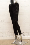 Womens Black Lace Up Jeans
