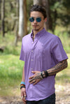Van Heusen Mens Short Sleeve Shirt • Purple