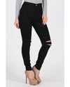 High Waisted Ripped Knee Skinny Jeans