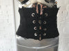 lace up front corset style Black denim Lace up Belt Denim Corset BLACK