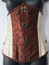 Womens Plus Size • Brocade Corset with Metal Steampunk Clasps 