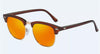 Sunglasses • Clubmaster Brown with Mirrored Lens
