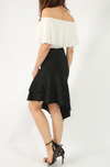 Ruffle Asymmetric Skirt • Black