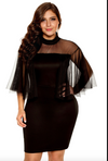 Plus Size • Black Semi Sheer Dress