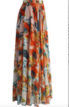 watercolour Maxi Skirt Skirt chiffon floral Peach Floral Chiffon Flared Skirt Alt finery