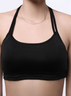 Womens Black Crop Top with Strap Back