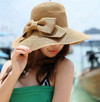 Sun Hat • Woven Brimed Hat with Bow