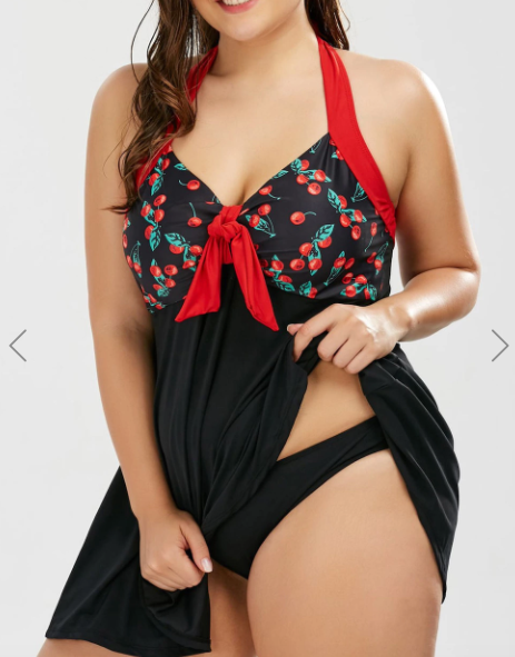 Plus size cherry swimsuit shop