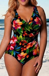 Bathers • One Piece Tropical Floral Print Swimsuit