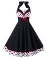 Womens Vintage Style Halter Neck Dress • Polka Dot Print