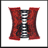 Womens Lace Up Corset • Red and Black Brocade
