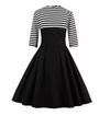 Vintage Style Dress • Black with Stripes • Plus Size 