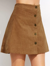 Corduroy A-Line Skirt • Khaki