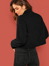 Teddy Crop Sweater • Black