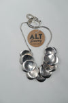 Womens Necklace Silver Oval Disc 