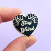 Lapel Pin • Stay Weird Black Heart