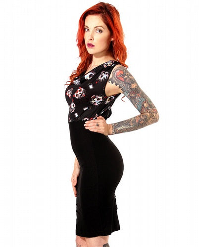 Womens Rockabilly Wiggle Dress • Spooky Cats
