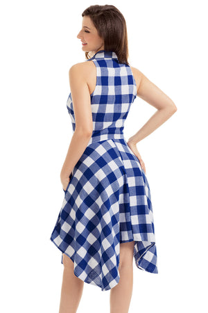 Womens Shirt Dress • Blue and White Check