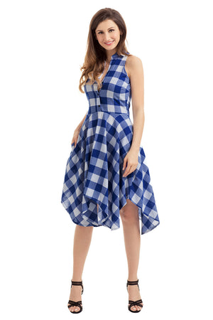 Womens Shirt Dress • Blue and White Check