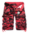 Mens Cargo Shorts • Red Camo Print