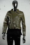 Faux Leather Biker Jacket • Olive