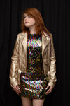 Gold Faux Leather Jacket