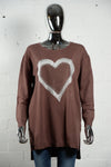 Womens Brown Jumper with Silver Heart