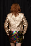 Gold Faux Leather Jacket