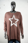 Womens Brown Jumper with Star