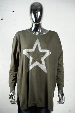 Womens Khaki Jumper with Star