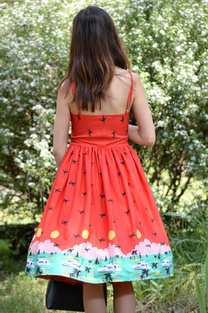 Womens Vintage Style Dress • Novelty Print 