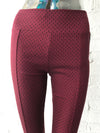 Women's Slimfit Pants • Maroon Pattern