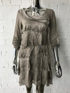 Taupe Hand Dyed Layered Silk Dress