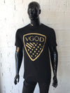 VGOD V god T shirt Black T-Shirt with Gold VGOD Print Black T-Shirt BLACK