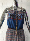 Womens Maxi Dress • Paisley Pattern with Drawstring Straps