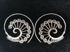 Peacock Spiral Sterling Silver Hoop Earrings