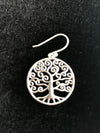Curly Tree Circle Sterling Silver Earrings
