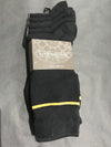 Mens Socks • 5 Pack• Black Crew Socks with Coloured Stripe