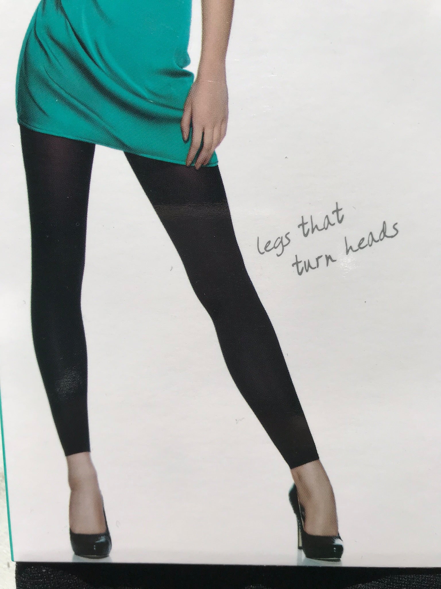 Black Opaque Footless Tights • TALL/ XTALL