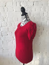 Womens Jumper • Red Short Sleeve Knit • Size 10