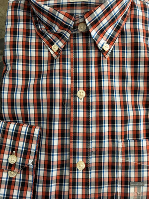 Van Heusen Mens Shirt Red Black Navy and White Check 