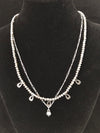 Necklaces X 2 • Sparkle Stone with Tear Drop Necklace •  Plus Chain with Diamante Pendant