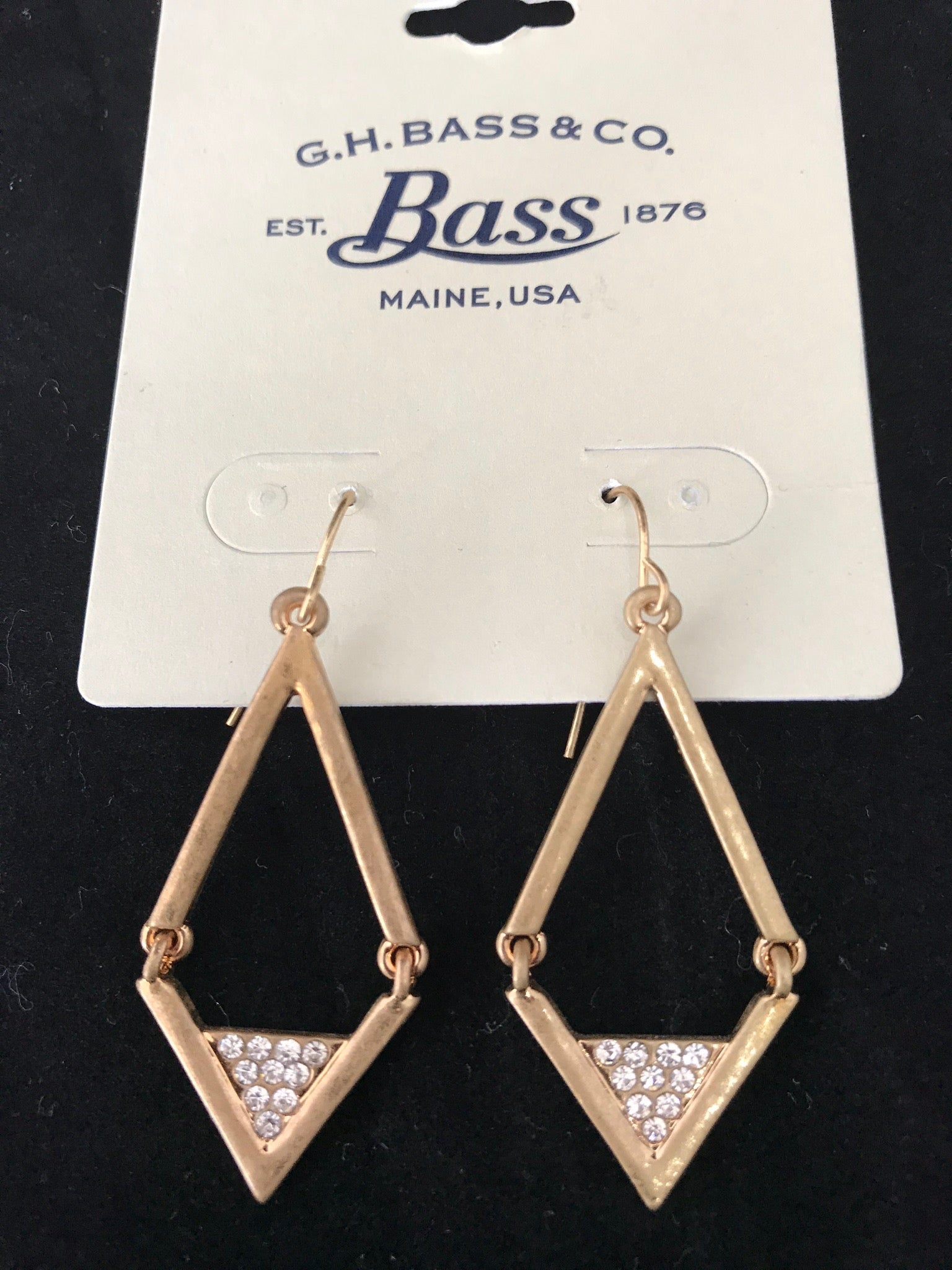 Earrings • Copper Diamond Shape with Diamantes