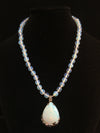 Moonstone 8mm Faceted Bead Necklace and Pendant