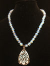 Moonstone 8mm Faceted Bead Necklace and Pendant