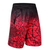 Mens Board Shorts • Black and Red Pebble Print