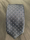 Mens Tie • Silver and Navy Jacquard 