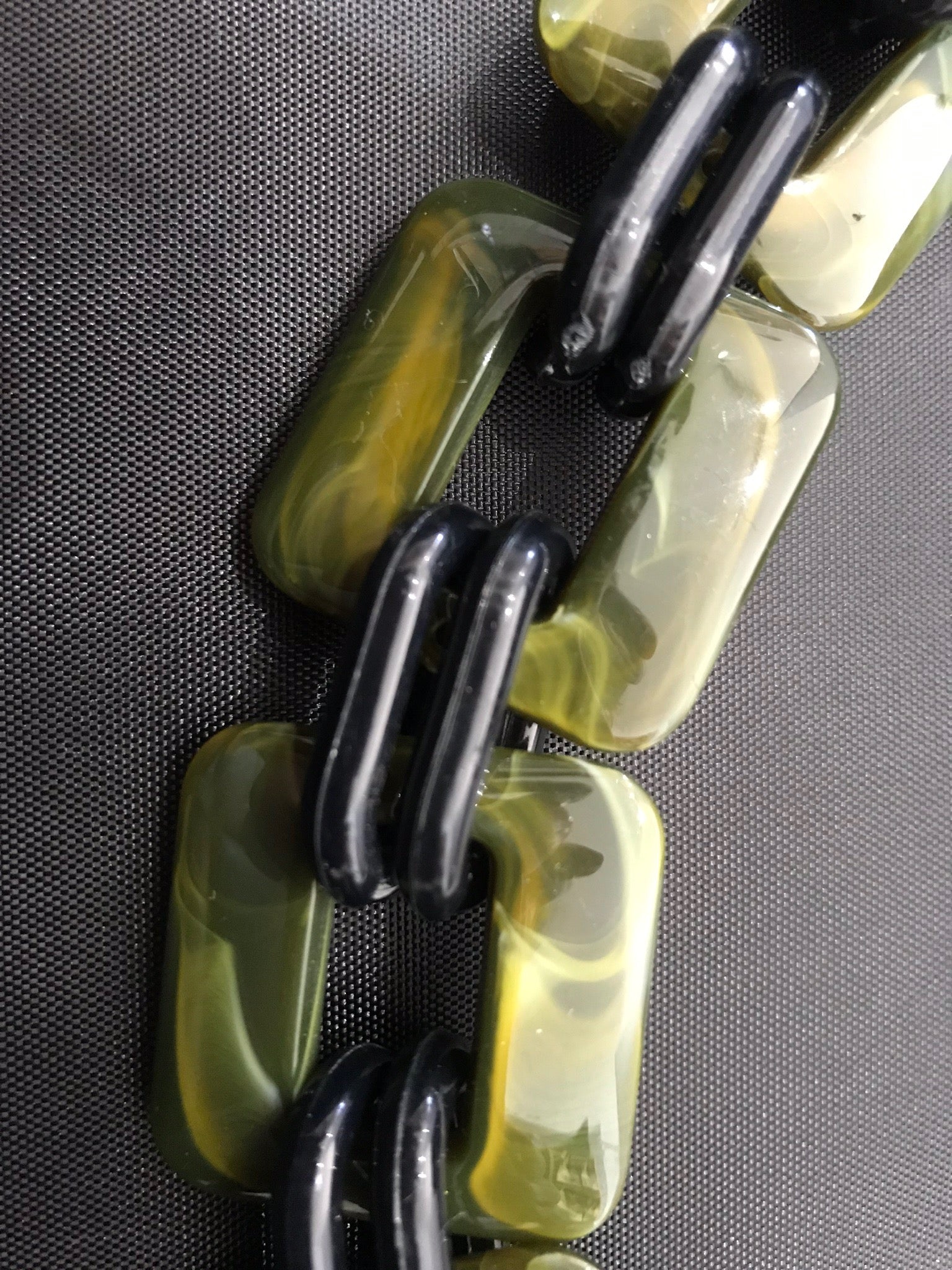 Square Chain Link Necklace • Green and Black